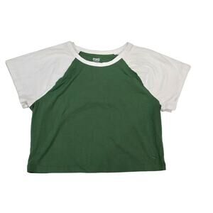Victoria's Secret PINK Active Green Athletic Comfort Short Sleeve Crop Top Shirt